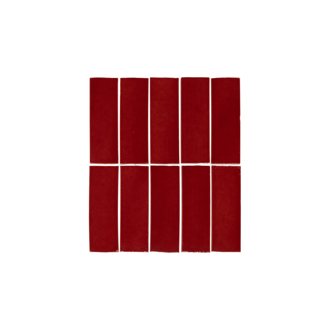 Rommani Handmade Zellige Rectangle Tile – Cherry Rommani Handmade Zellige Rectangle Tile – Cherry