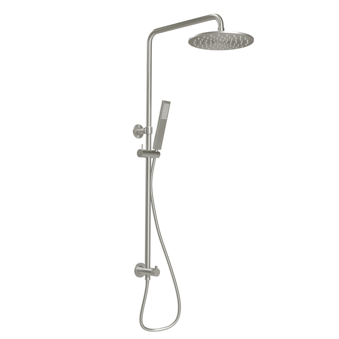 Finley Shower Rail Set Brushed Nickel (NZ) ABI Bathrooms & Interiors