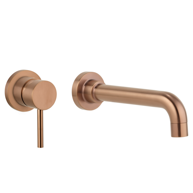 wall mounted taps in copper