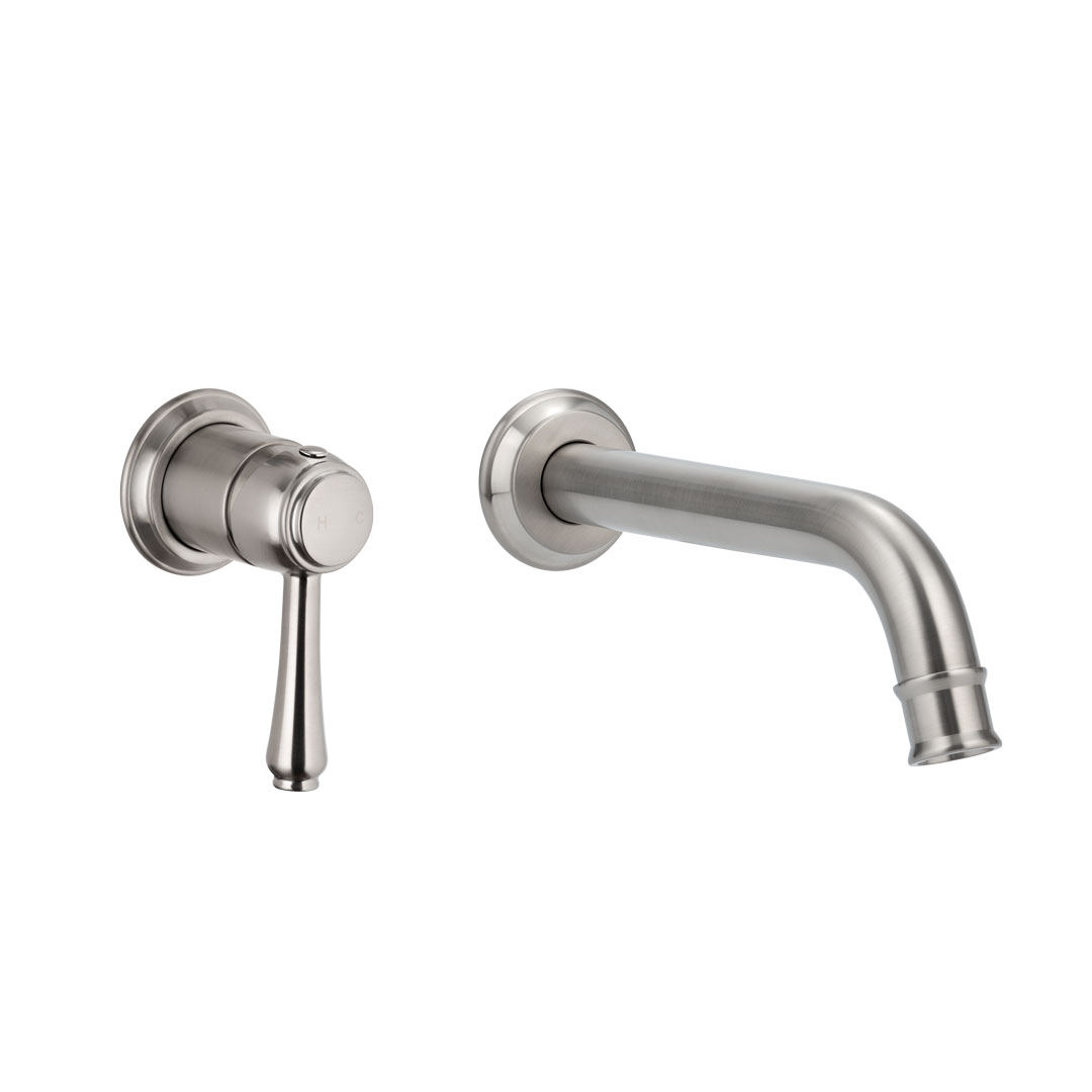 Kingsley Minimal Mixer & Spout Set – Brushed Nickel
