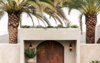rustic modern mediterranean house with palm trees