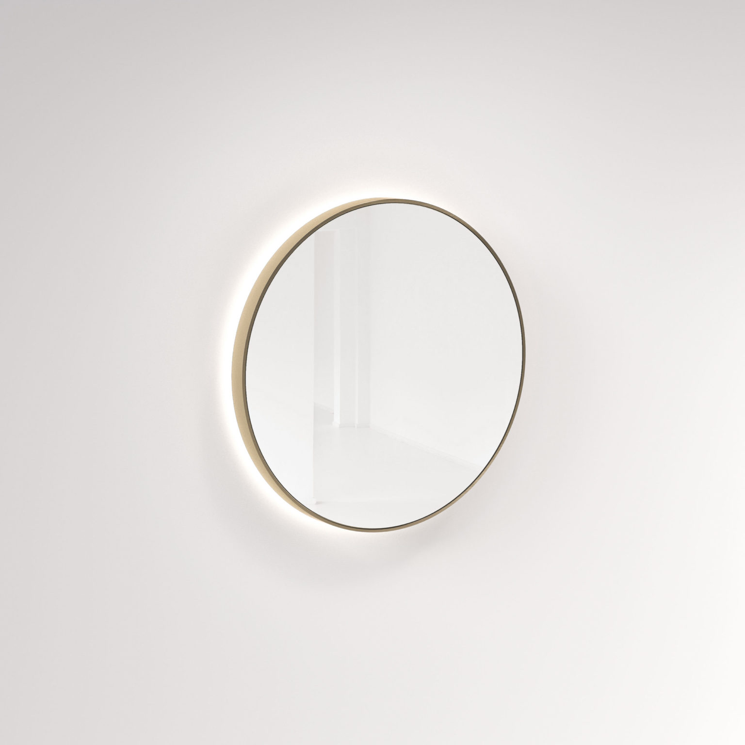 Saanti Handmade Double Trim LED Mirror 800mm Brushed Brass (NZ