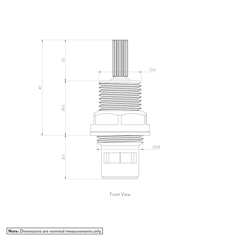 InWall Assembly Taps Spindle Standard Set (H&C) Solid Brass (NZ) ABI Bathrooms & Interiors