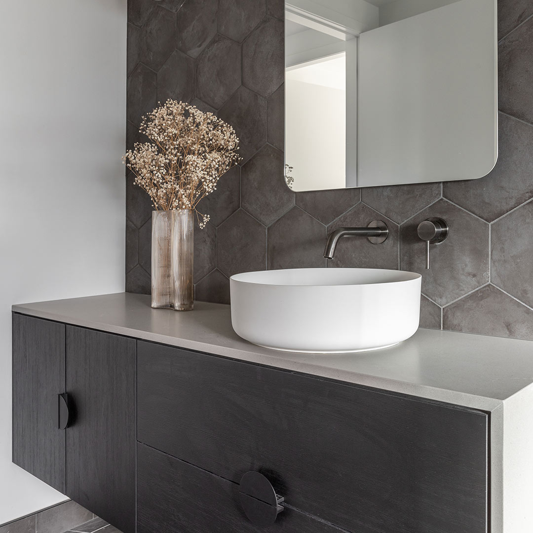 WallMounted Spout Brushed Gunmetal (NZ) ABI Bathrooms & Interiors